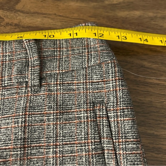 Wilfred Aritzia Trouser Pant Black Orange Plaid Wool Blend Women's Size 0 - Picture 7 of 11